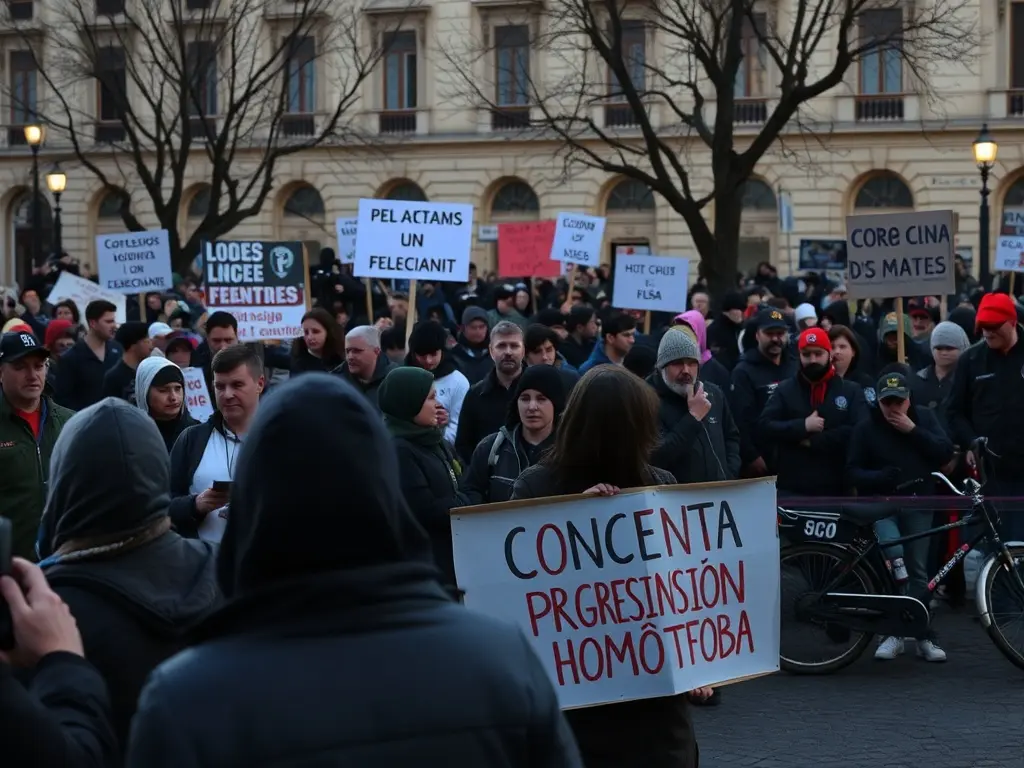 Pontevedra concéntrase contra a “brutal agresión homófoba” sufrida na madrugada do 8 de marzo