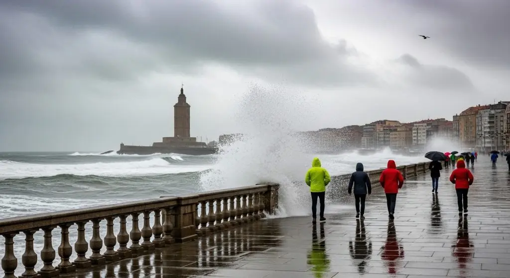 A Coruña, en alerta naranja por temporal costero este lunes