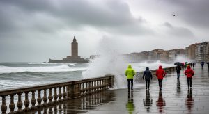A Coruña, en alerta laranxa por temporal costeiro este luns