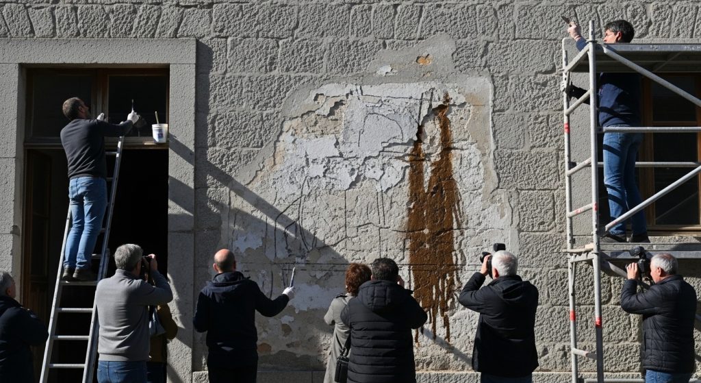 Exigen protección urgente para el grafiti histórico de Celanova dañado
