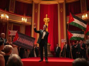Javier Bardem pide "Palestina libre" e clama "non á guerra" desde a gala dos Oscar
