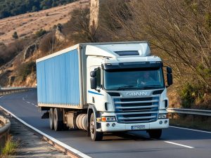 Un camioneiro resulta ferido tras volcar e bloquear a LU-P-1611 en Pol