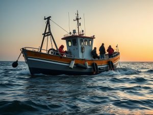 Un pesqueiro de O Grove con seis tripulantes foi remolcado a A Coruña tras quedar sen máquina