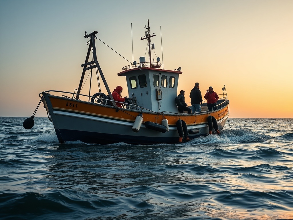 Un pesqueiro de O Grove con seis tripulantes foi remolcado a A Coruña tras quedar sen máquina