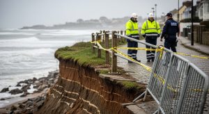 Oleiros cierra al público el talud de Naval y pide a Costas una intervención urgente tras los temporales