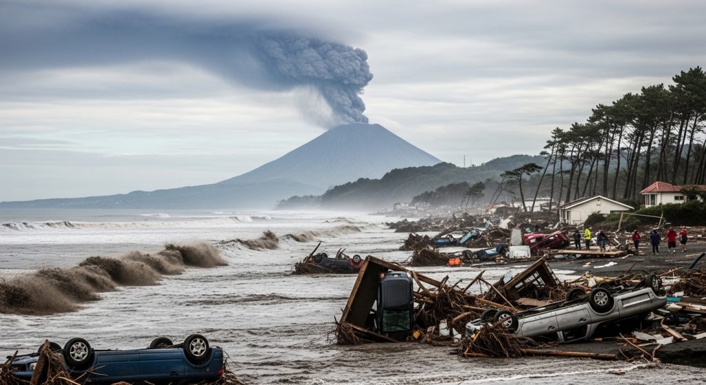 Alude, tsunami, volcán