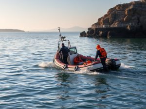 Rescatados los seis tripulantes de un pesquero hundido en la entrada de la ría de Muros-Noia
