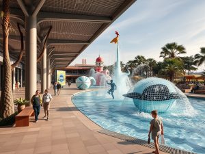 Adjudicadas las obras del gran parque infantil de la plaza de Portugal, inspirado en el Dépor y el océano