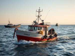 Remolcado a Burela un pesquero por una avería en el motor frente a Rinlo
