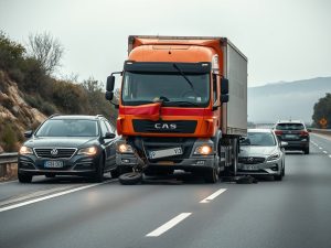 Un camión colide con dous vehículos na A-52 á altura de Morgade (Xinzo de Limia)
