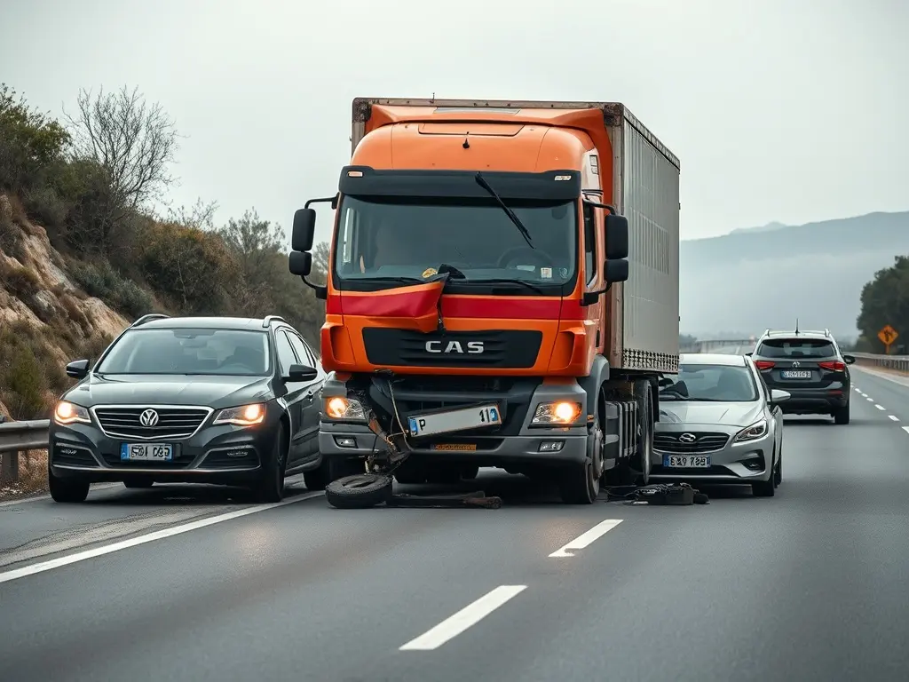 Un camión colide con dous vehículos na A-52 á altura de Morgade (Xinzo de Limia)