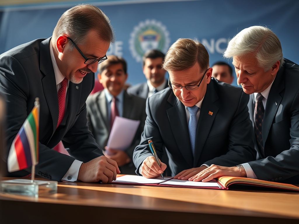 Así foi a sinatura do acordo na Cimeira "Escudo das Américas"