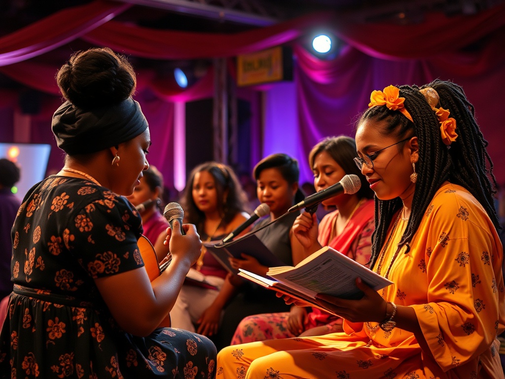 8-M coas pioneiras da música, tecido comunitario e lectura