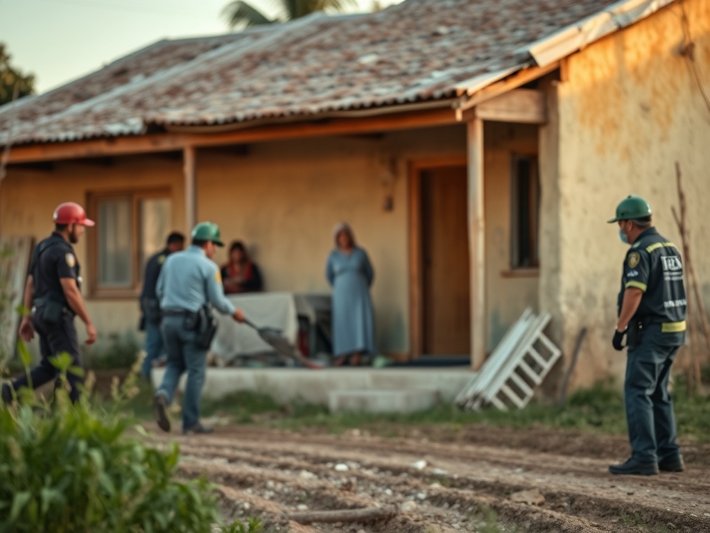 Viaxe accidentada dunha familia: dous feridos graves nunha colisión contra unha casa no municipio ourensán de Piñor