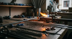 Esther Ferreiro, a artesá que converte o vidro en xoia na Galicia dos oficios