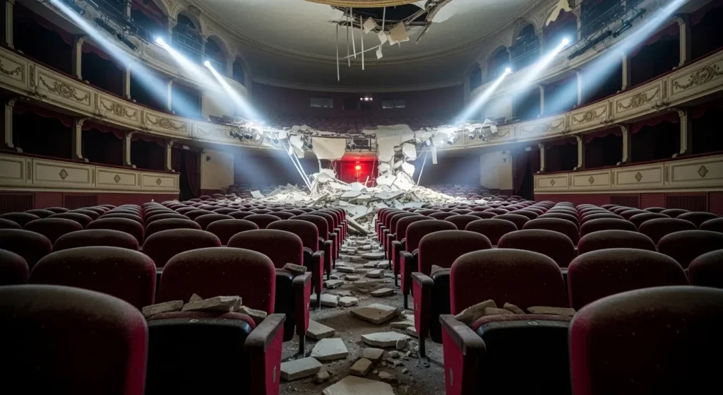 Desprendemento no Teatro Principal de Pontevedra deixa cinco feridos e paraliza a programación