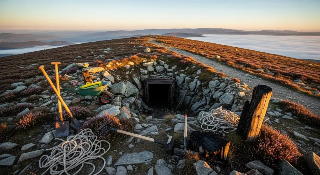 O voluntariado rescata Valborraz: a mina de volframio que a guerra e o lume deixaron na cume de Galicia