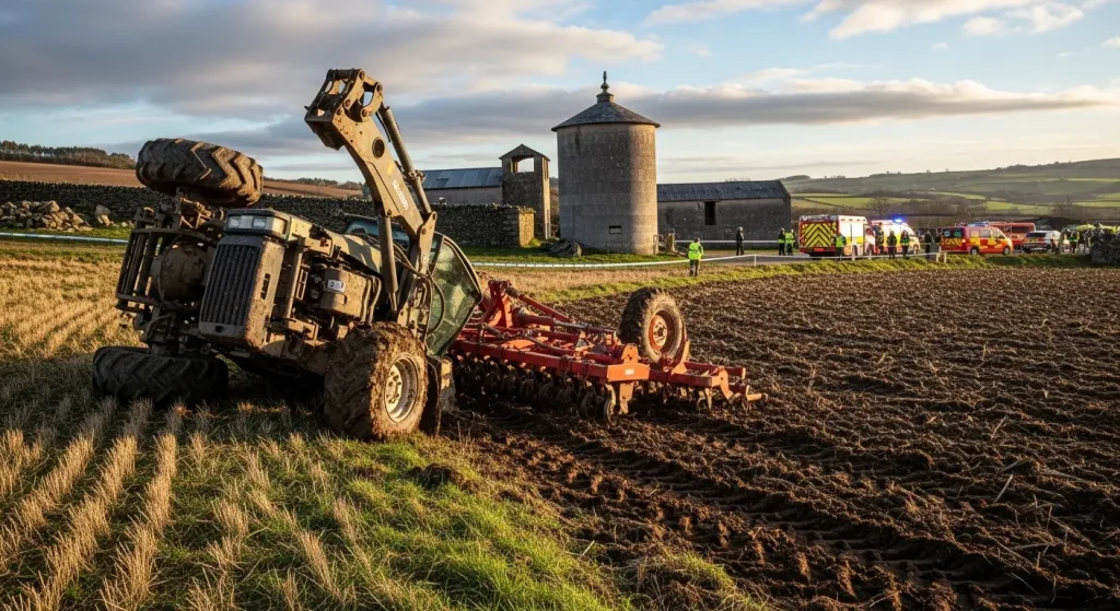 Falece un home de 73 anos tras envorcar o seu tractor nunha finca de O Corgo