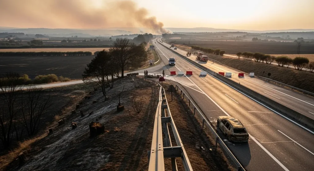 O lume de Monterrei que partiu a A-52 e arrasou case 24.000 hectáreas: «Foi coma a bomba de Nagasaki»
