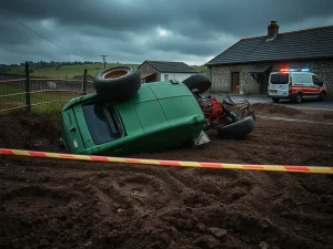 Falece un home tras volcar o seu tractor nunha parcela de O Corgo