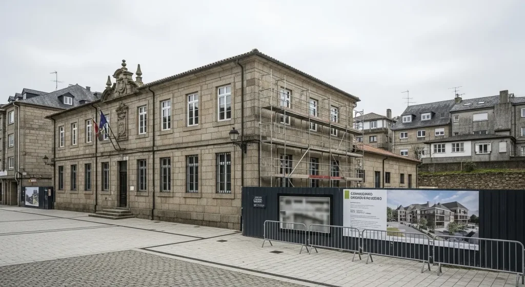 O antigo colexio Peleteiro encamiña a súa transformación: o pleno blinda un 45 % de vivenda protexida e descarta o hotel