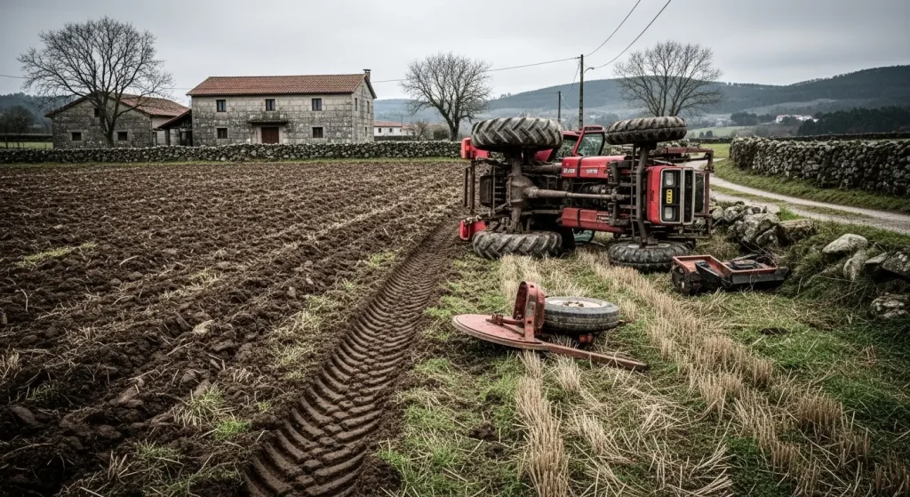 Falece un home de 73 anos tras volcar o seu tractor nunha finca preto de Queizán, O Corgo