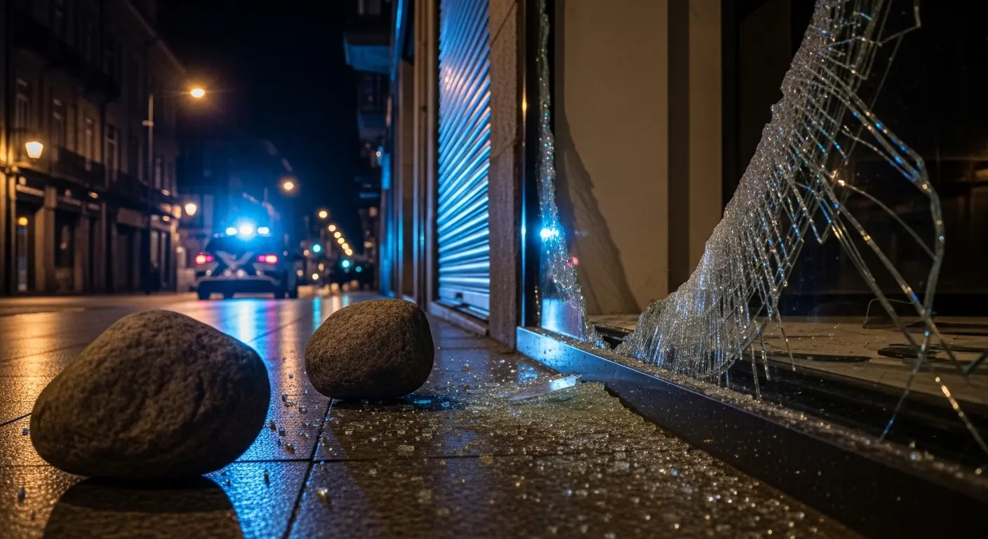 Oleada de robos nocturnos en comercios de Vigo: piedras de gran tamaño para forzar escaparates