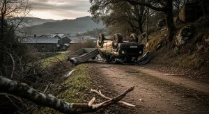 Un octoxenario falece ao precipitarse co seu todoterreno e un reboque nun monte de Vilar de Barrio