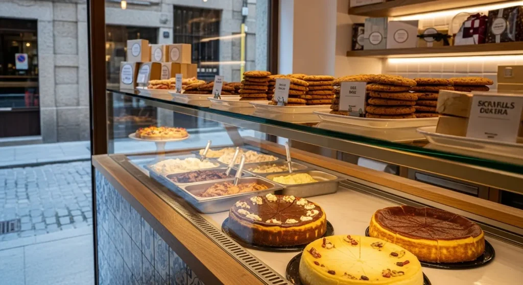 Qvicio toma o relevo: unha parella reabre en Sarria unha pastelería con 30 anos de historia e a moderniza con tartas de queixo, cookies e xeados