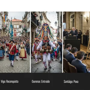 Vigo: Reconquista Ourense: entroidos Santiago: subasta
