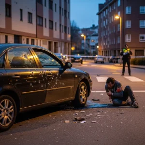 Reyerta en Ra Primavera,Lugo: tiroteo, 1 herido y auto roto