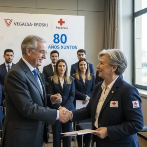 Vegalsa Eroski y Cruz Roja forman personal con traje 80 aos