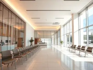 Interior del Centro Integral de Salud Olimpia Valencia de Vigo donde médicos protestan por mejoras en Atención Primaria