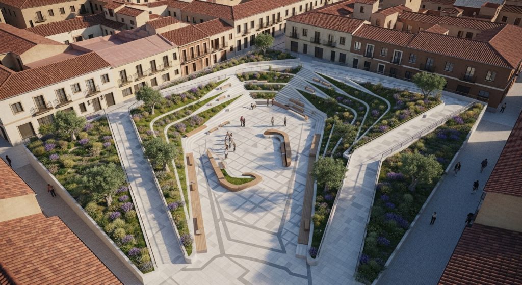 Máis accesibilidade e espazo público: así será a nova praza Manuel Guitián en Elviña