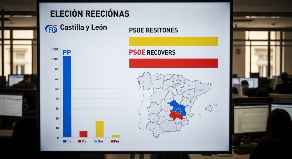 Gráficos e resultados: o PP gaña en Castilla y León, o PSOE recupera o voto e VOX está frenado