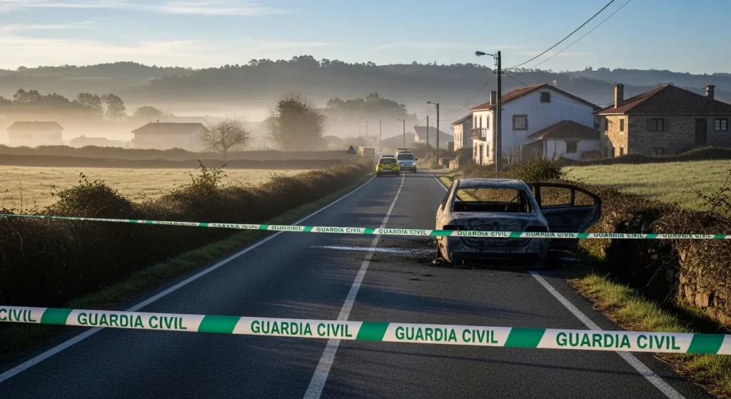 Atropello, fuego y misterio en Abadín: la Guardia Civil busca respuestas
