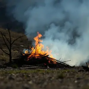 Incendio en 'okupado' de Algalia de Abaixo; humo en Santiago