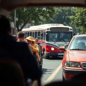 Hace 25 años: Caos en Cuatro Caminos tras choque bus y coche