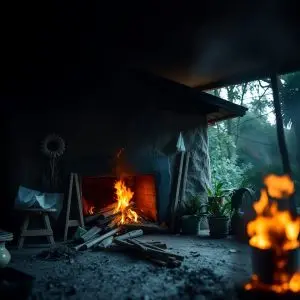 Incendio en una casa okupa en Vilagarcía
