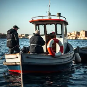 Rescatan tres tripulantes de un barco encallado en Vilanova