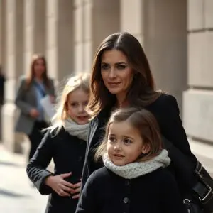 Reina Letizia y sus hijas, looks azul y negro en Oviedo