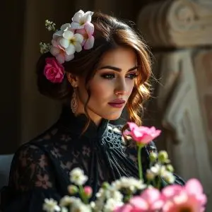 Vecina de Guitiriz en la Copa de España de Arte Floral