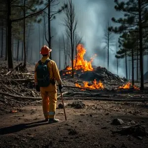 Reforestación en zona de Quiroga afectada por el fuego
