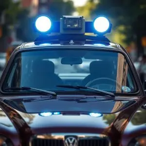 Destroza coche Policía Local tras multa con pedrusco grande