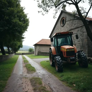 Tractor en capilla de Parga: positivo en alcohol y conductor huido