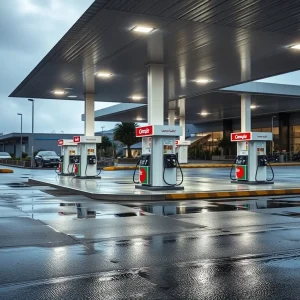 Caos en una gasolinera de Ribadeo: un error de suministro inunda motores de gasó