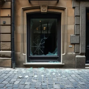 La oleada de roturas de lunas en Sarria enciende las alarmas vecinales