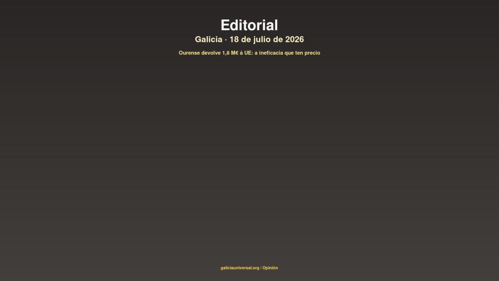 Galicia editorial 18jul2026