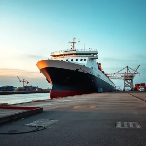 Rueda recibe en el puerto exterior de Ferrol el primer buque de la automovilísti
