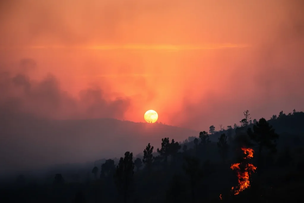 O lume arrasa dez hectáreas en Ourol e ameaza vivendas e gando